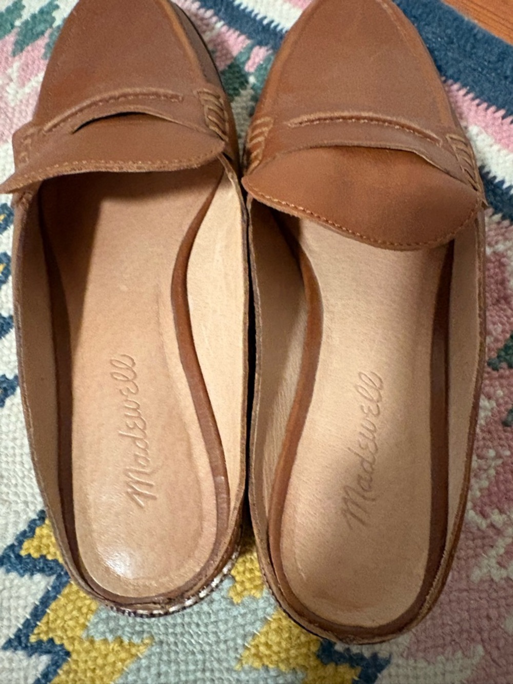 Women’s Madewell Tan Leather Penny Loafer Mules - Picture 2 of 4